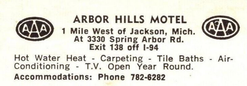 Arbor Hills Motel - Old Postcard